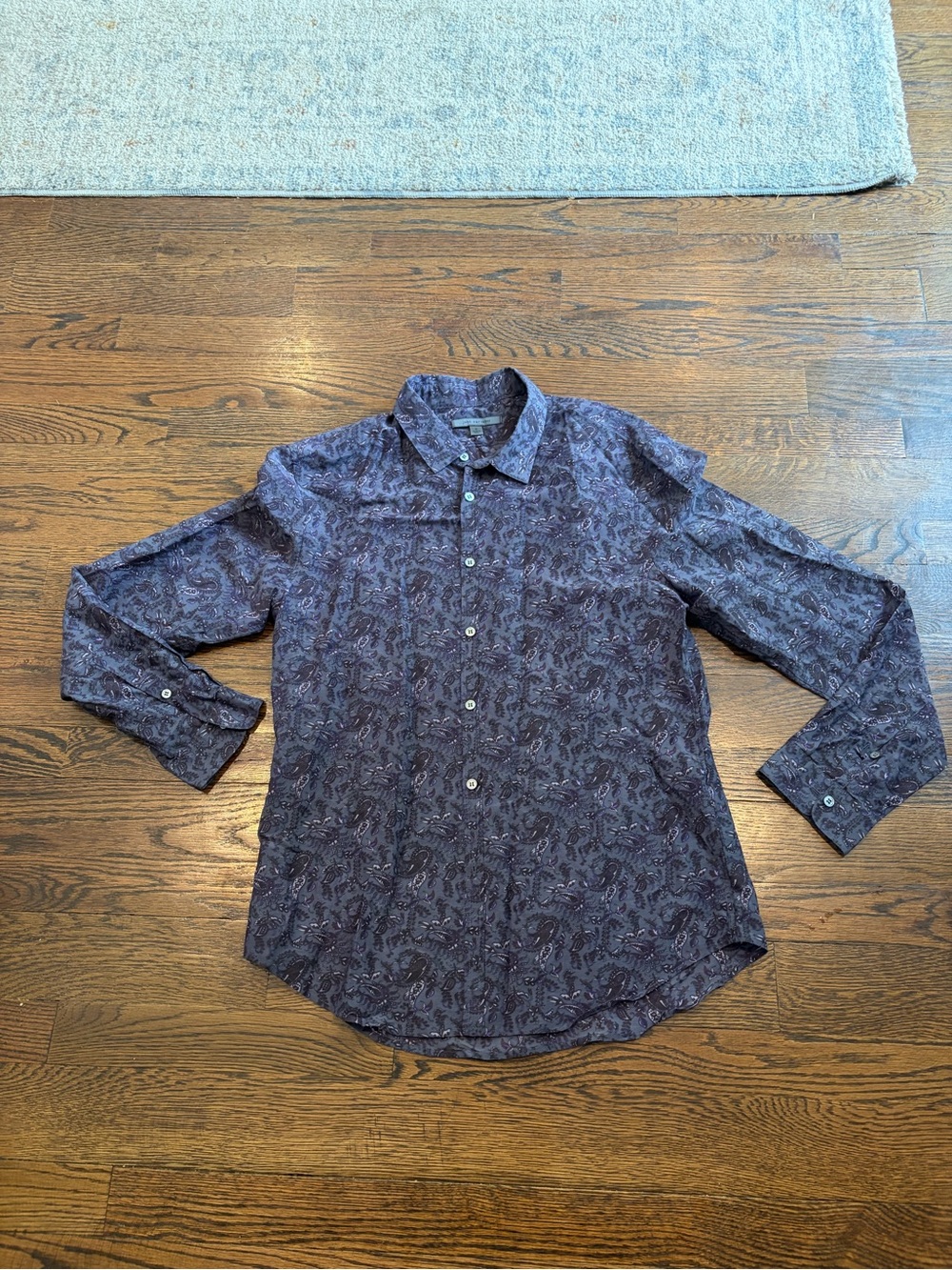 John Varvatos Purple Paisley Button-Down Shirt